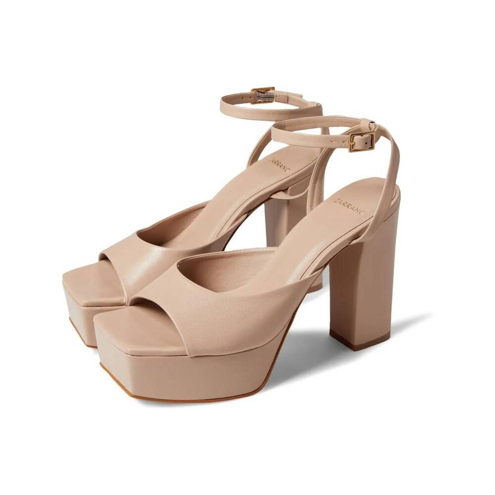 NEW CARRANO women's zaylee leather platform sandal in nude